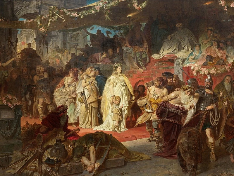 1826-Karl Theodor von Piloty - Thusnelda nel trionfo di Germanicus
